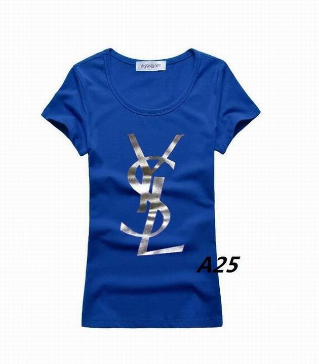 YSL short round collar T woman S-XL-216